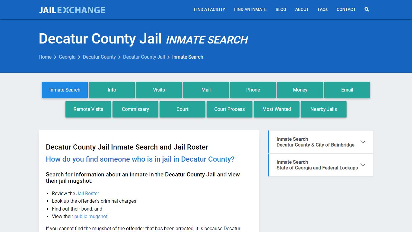Inmate Search: Roster & Mugshots - Decatur County Jail, GA