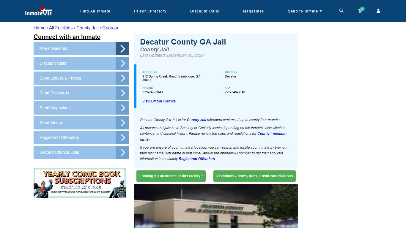 Decatur County GA Jail - Inmate Locator - Bainbridge, GA
